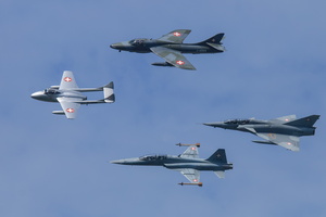Swiss Air Force classic fighterss : Vampire, Hunter, Tiger, Mirage III RS